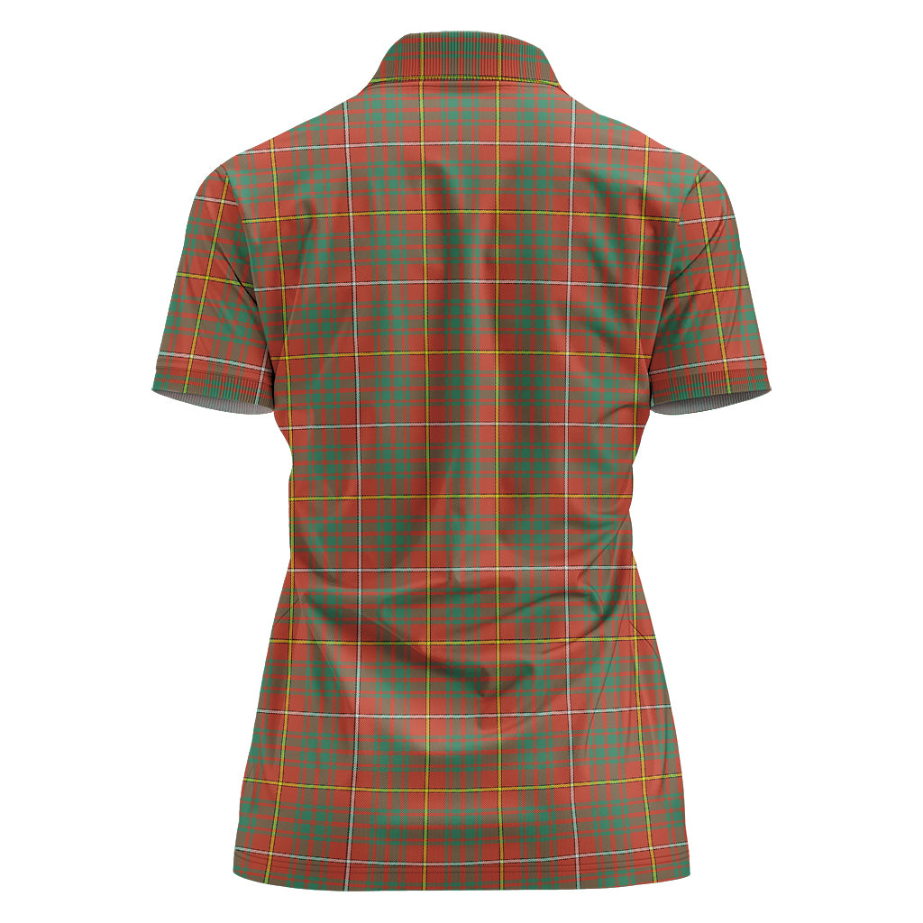 Bruce Ancient Tartan Polo Shirt with Family Crest For Women - Tartanvibesclothing