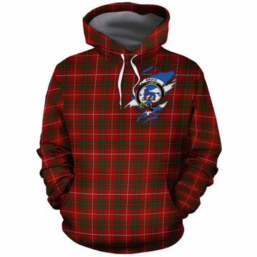 Bruce Clan Crest In Me Tartan Cotton Hoodie Scotland Flag Style