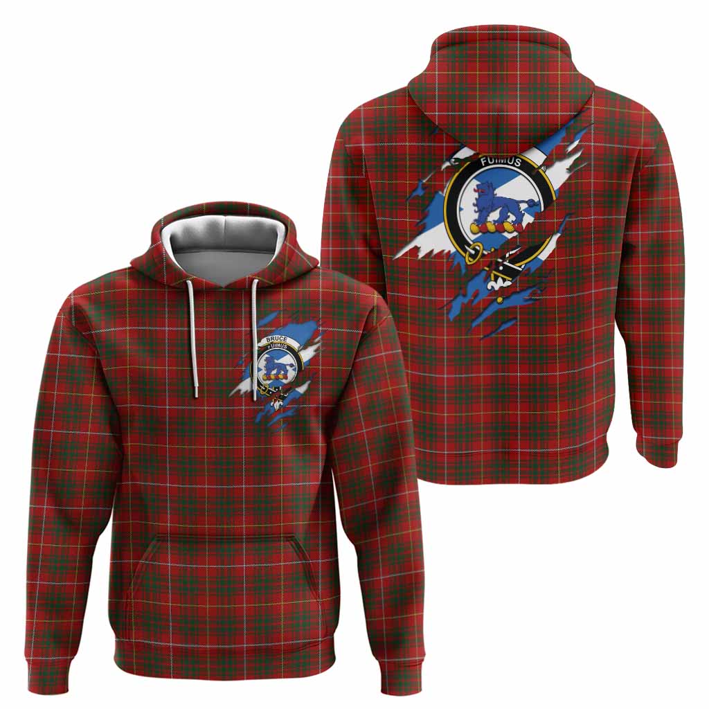 Bruce Clan Crest In Me Tartan Hoodie Scotland Flag Style