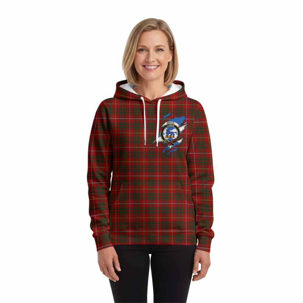 Bruce Clan Crest In Me Tartan Hoodie Scotland Flag Style