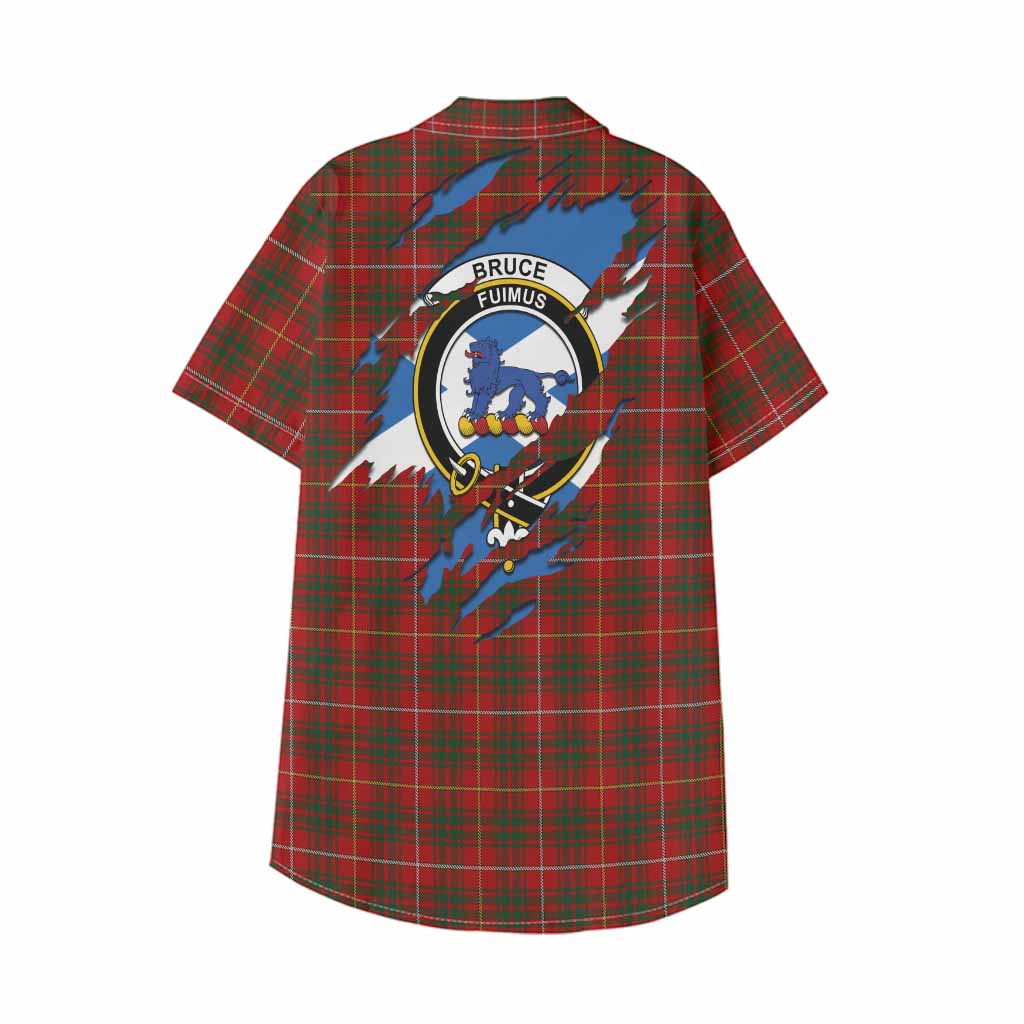 Bruce Clan Crest In Me Tartan Kid Hawaiian Shirt Scotland Flag Style