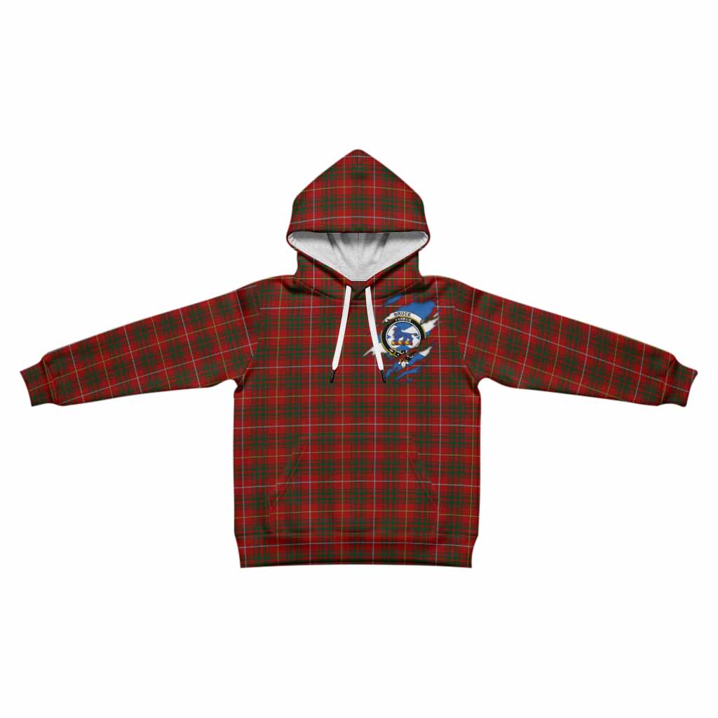 Bruce Clan Crest In Me Tartan Kid Hoodie Scotland Flag Style