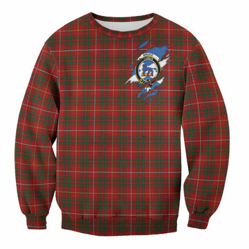 Bruce Clan Crest In Me Tartan Sweatshirt Scotland Flag Style