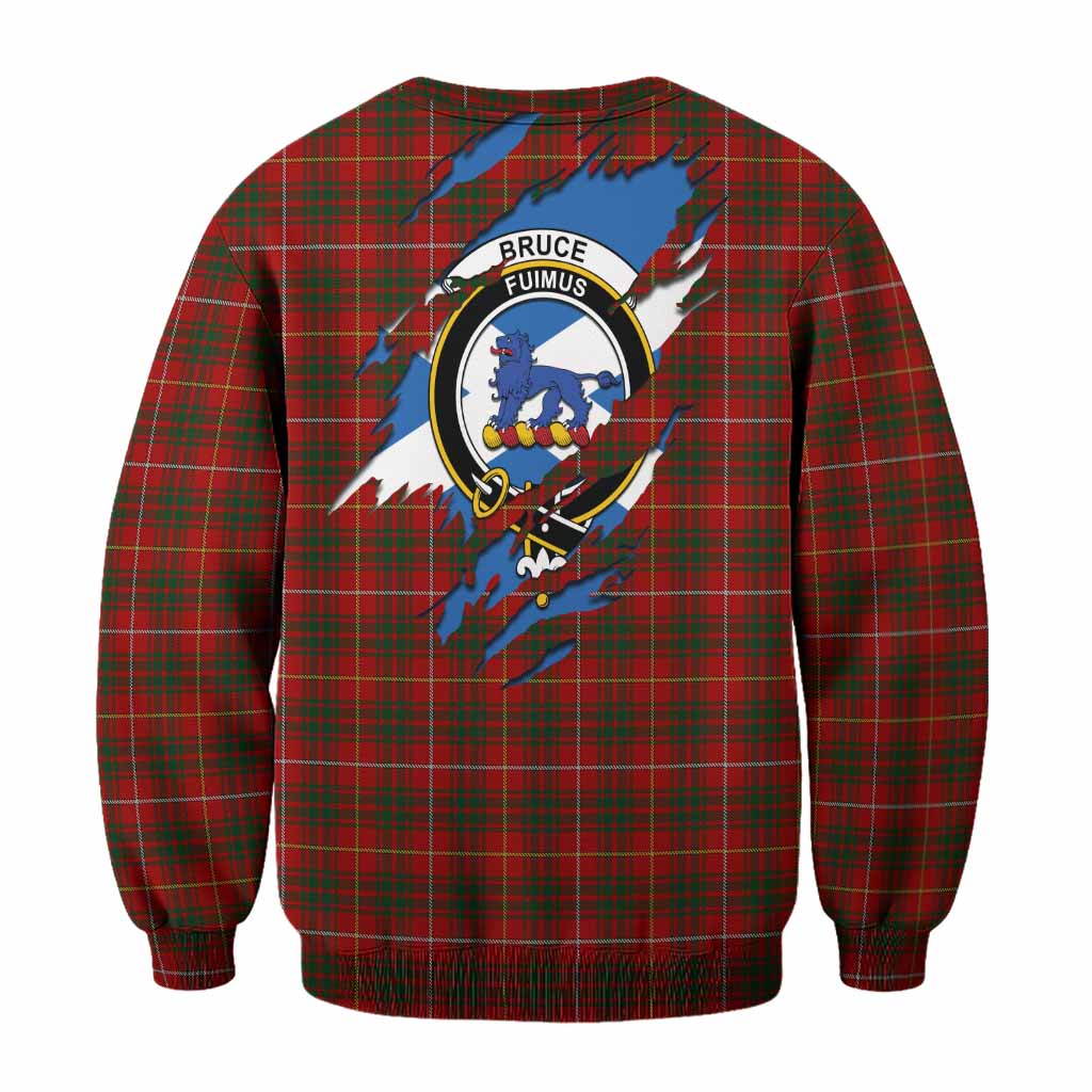 Bruce Clan Crest In Me Tartan Sweatshirt Scotland Flag Style