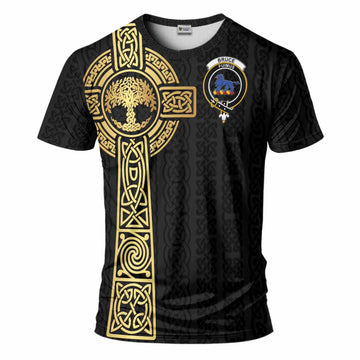 Bruce Clan Crest T-Shirt with Celtic Tree of Life Inspired
