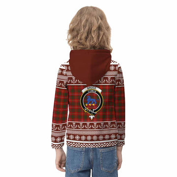 Bruce Clan Tartan Christmas Kid Hoodie with Family Crest