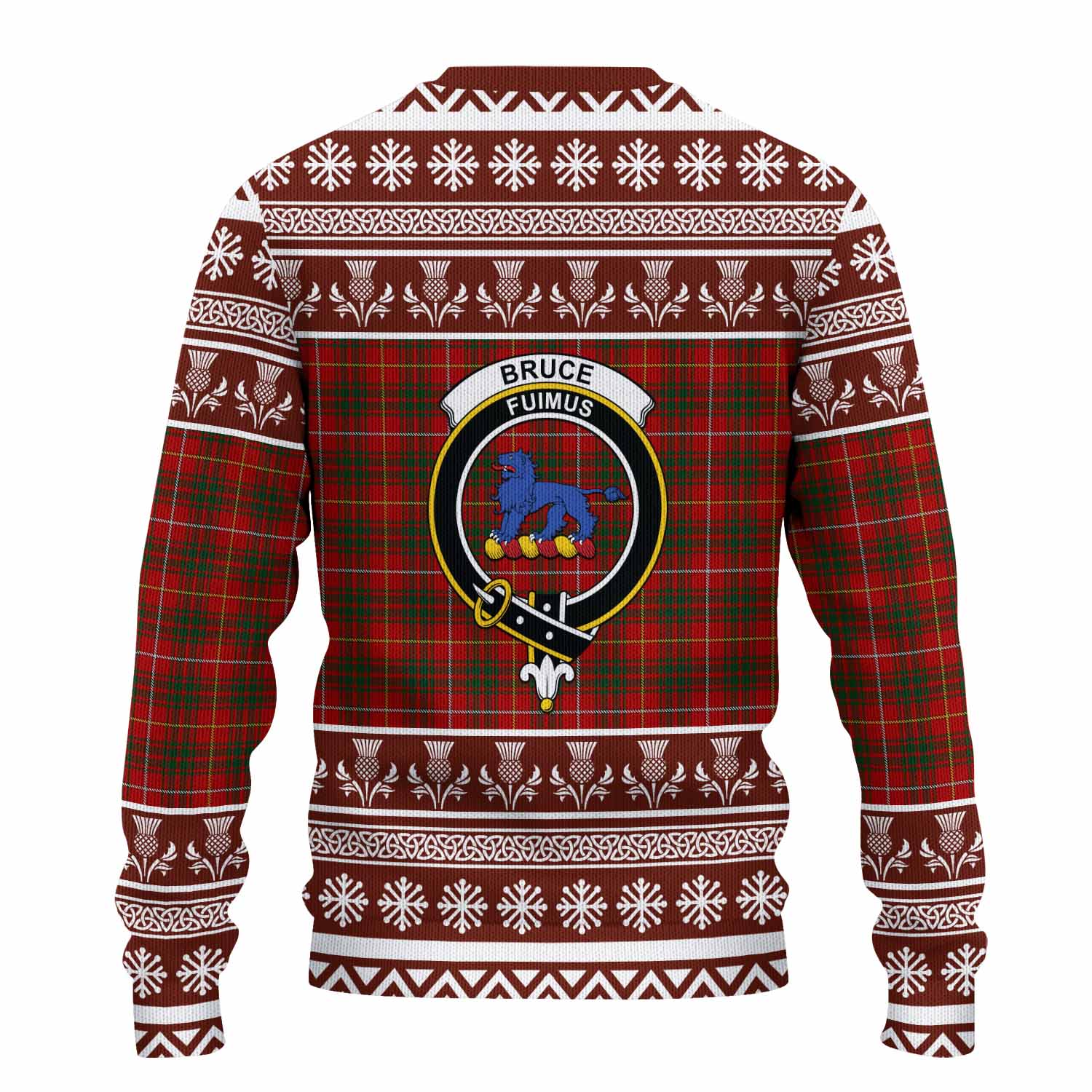 Bruce Clan Tartan Christmas Ugly Sweater with Family Crest - Tartan Vibes Clothing