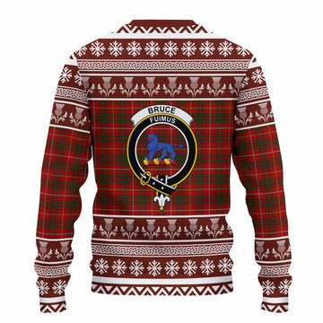 Bruce Clan Tartan Christmas Ugly Sweater with Family Crest
