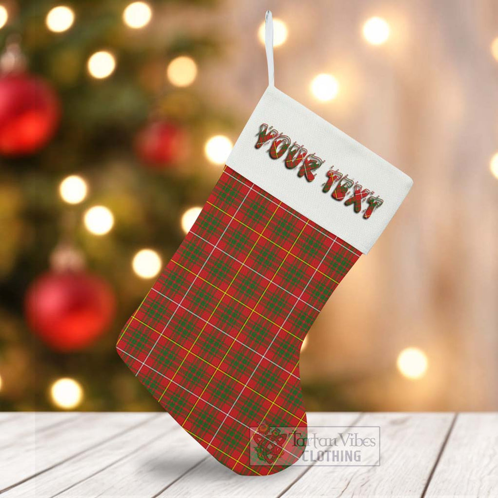 Tartan Vibes Clothing Bruce County Canada Tartan Christmas Stocking with Personalized Text