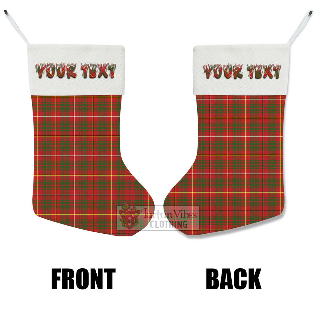 Tartan Vibes Clothing Bruce County Canada Tartan Christmas Stocking with Personalized Text