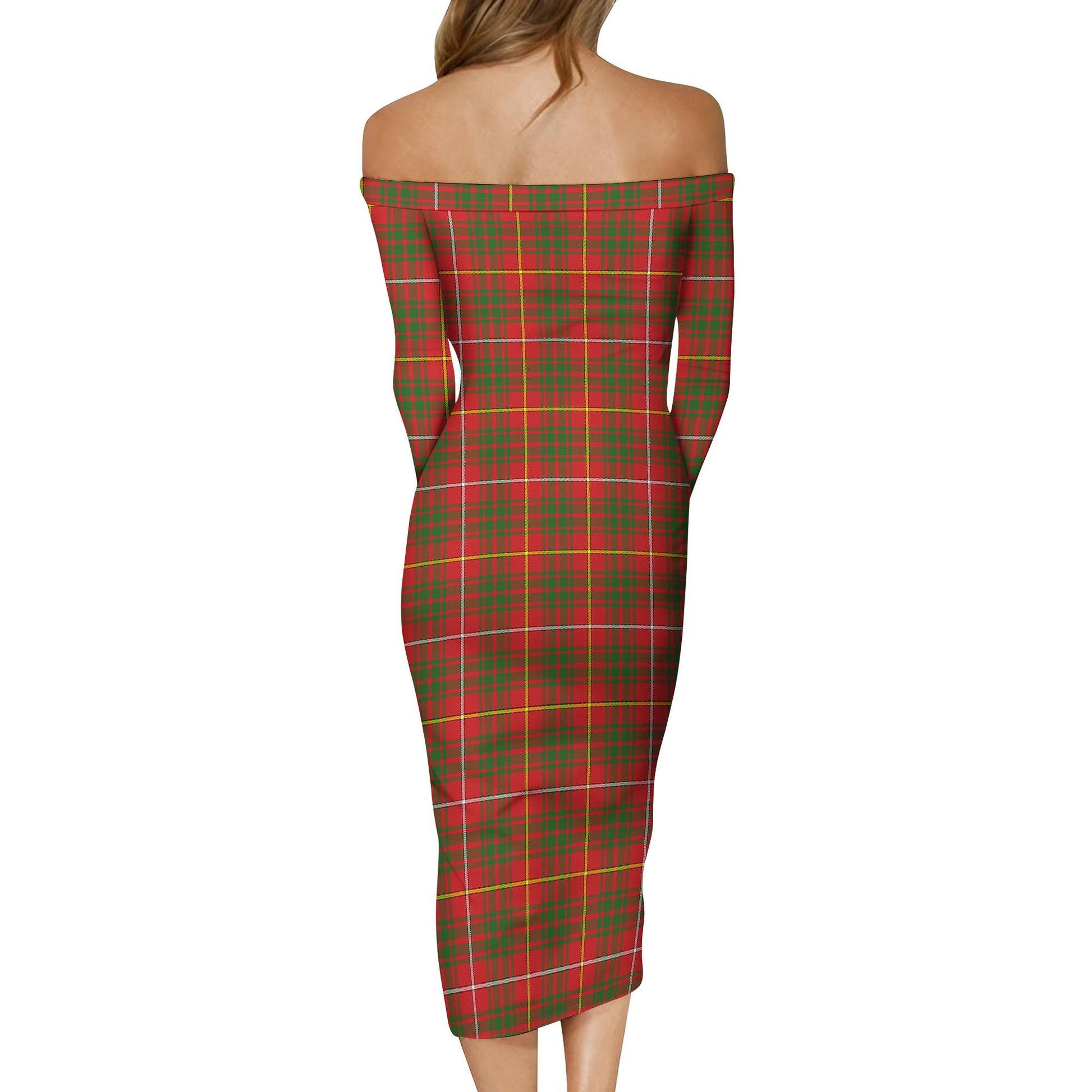 Bruce County Canada Tartan Off Shoulder Lady Dress - Tartanvibesclothing