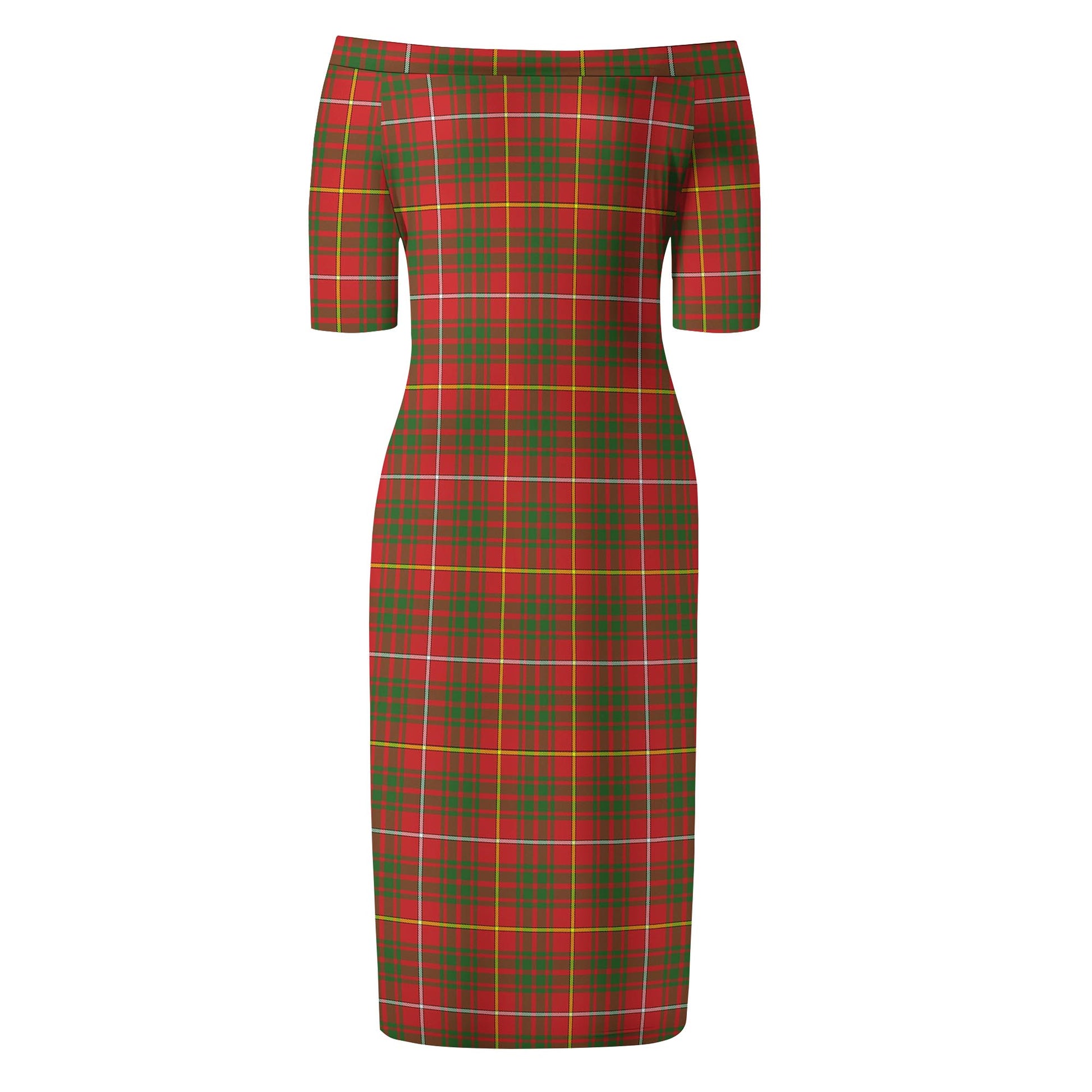Bruce County Canada Tartan Off Shoulder Lady Dress - Tartanvibesclothing