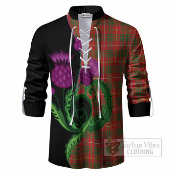Bruce County Canada Tartan Ghillie Shirt Traditional Scottish Thistle
