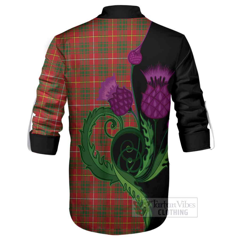 Bruce County Canada Tartan Ghillie Shirt Traditional Scottish Thistle