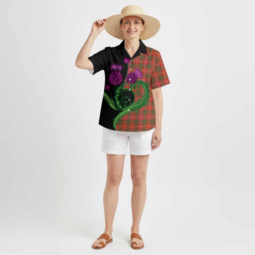 Bruce County Canada Tartan Hawaiian Shirt Traditional Scottish Thistle