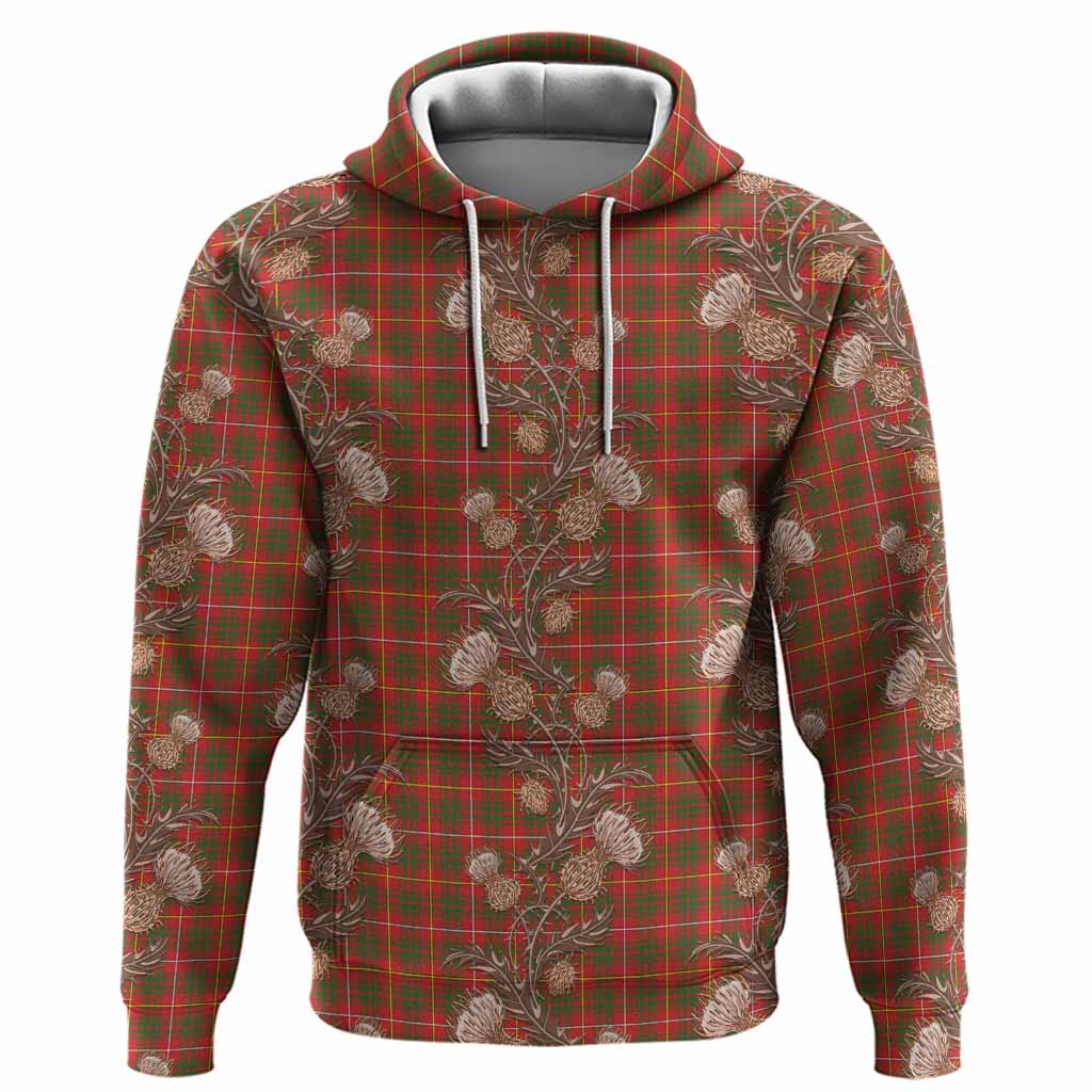 Bruce County Canada Tartan Hoodie Seamless Scottish Thistle Flowers