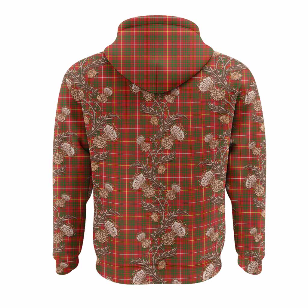Bruce County Canada Tartan Hoodie Seamless Scottish Thistle Flowers