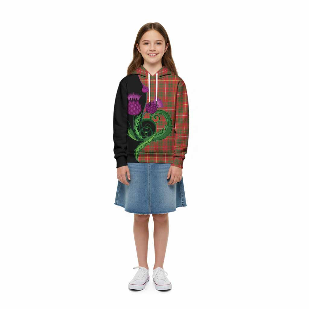 Bruce County Canada Tartan Kid Hoodie Traditional Scottish Thistle