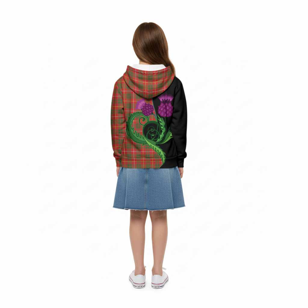 Bruce County Canada Tartan Kid Hoodie Traditional Scottish Thistle