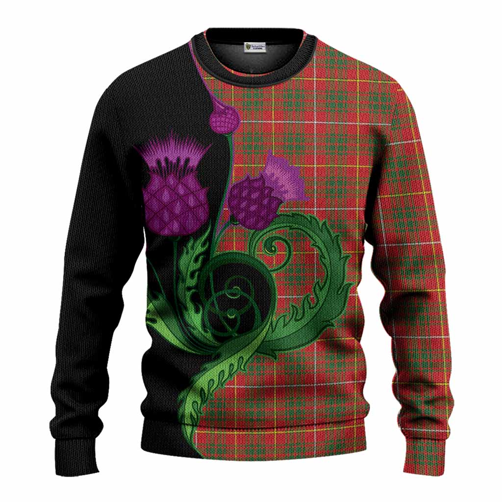 Bruce County Canada Tartan Knitted Sweater Traditional Scottish Thistle