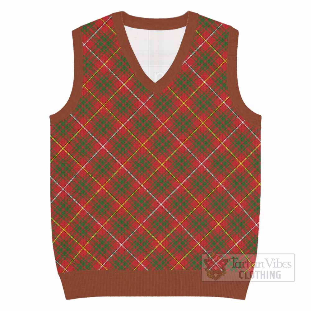 Bruce County Canada Tartan  Knitted V-Neck Vest Cross Style