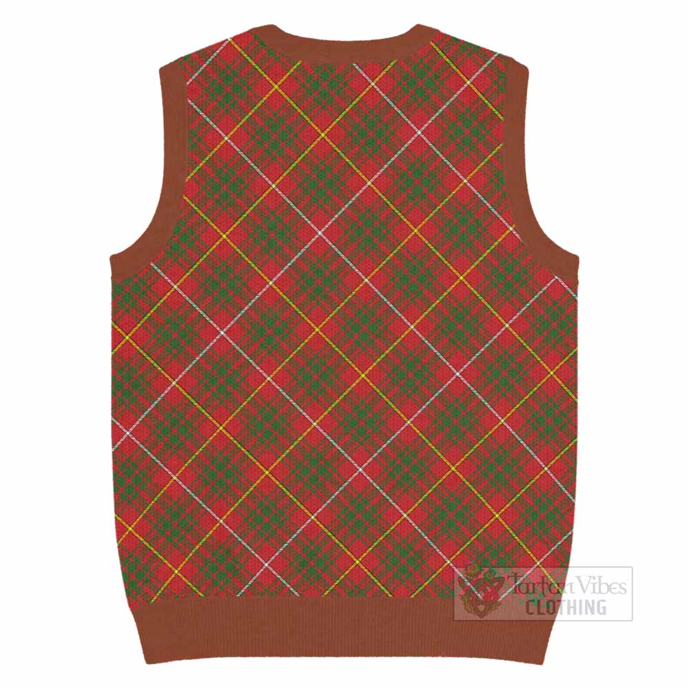Bruce County Canada Tartan  Knitted V-Neck Vest Cross Style