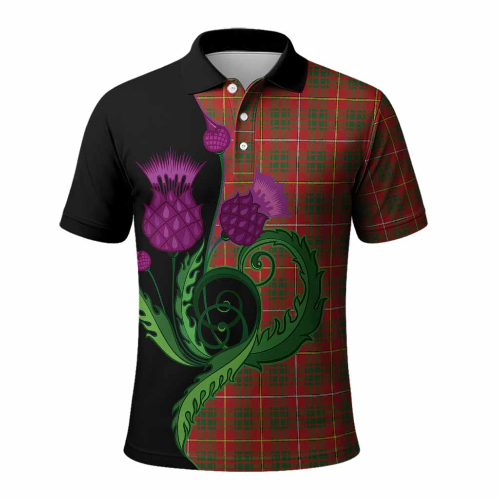 Bruce County Canada Tartan Polo Shirt Traditional Scottish Thistle