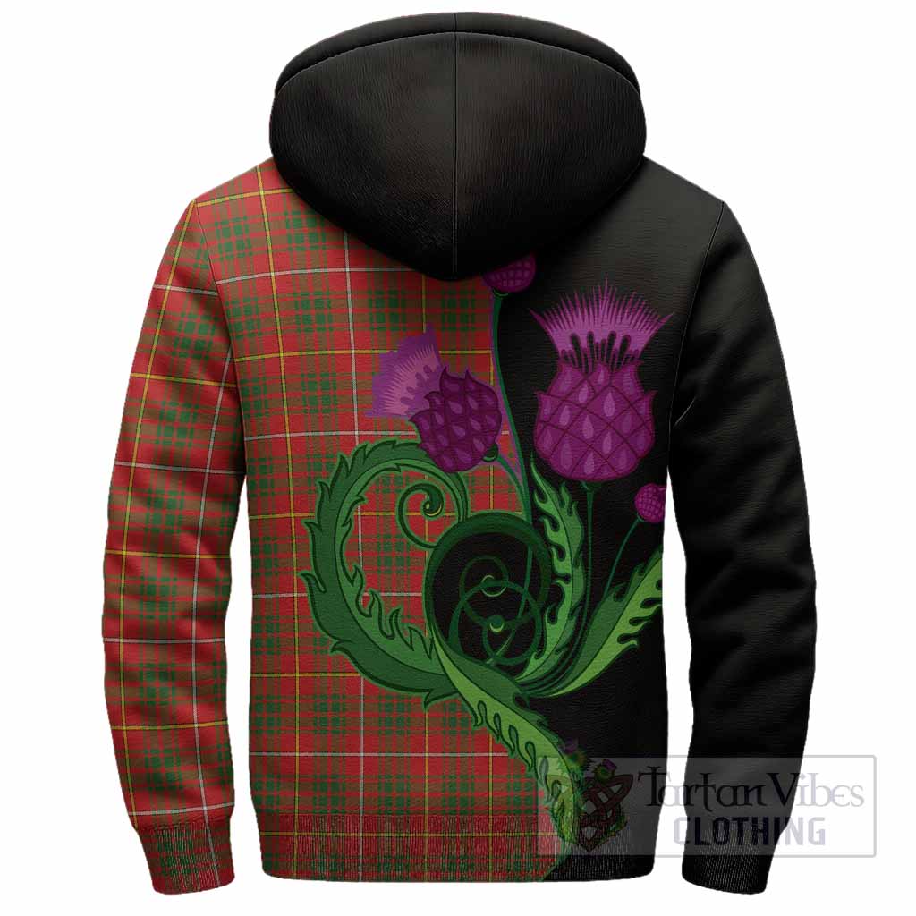 Bruce County Canada Tartan Sherpa Hoodie Traditional Scottish Thistle