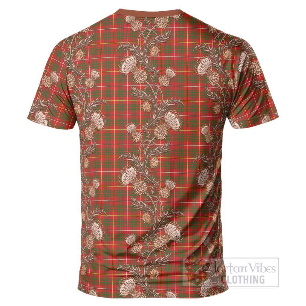 Bruce County Canada Tartan T-Shirt Seamless Scottish Thistle Flowers