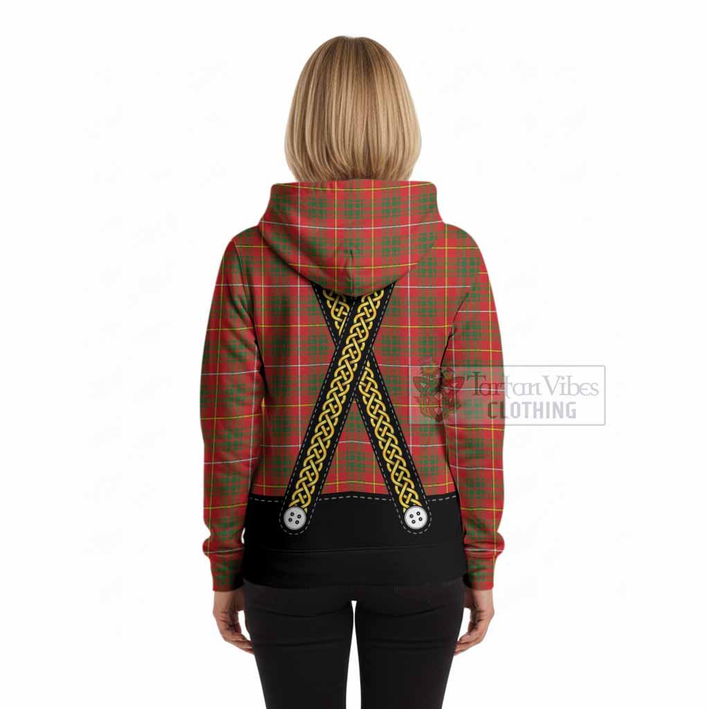 Bruce County Tartan Lederhosen Costume Hoodie Scotland Celtic Knot Motif