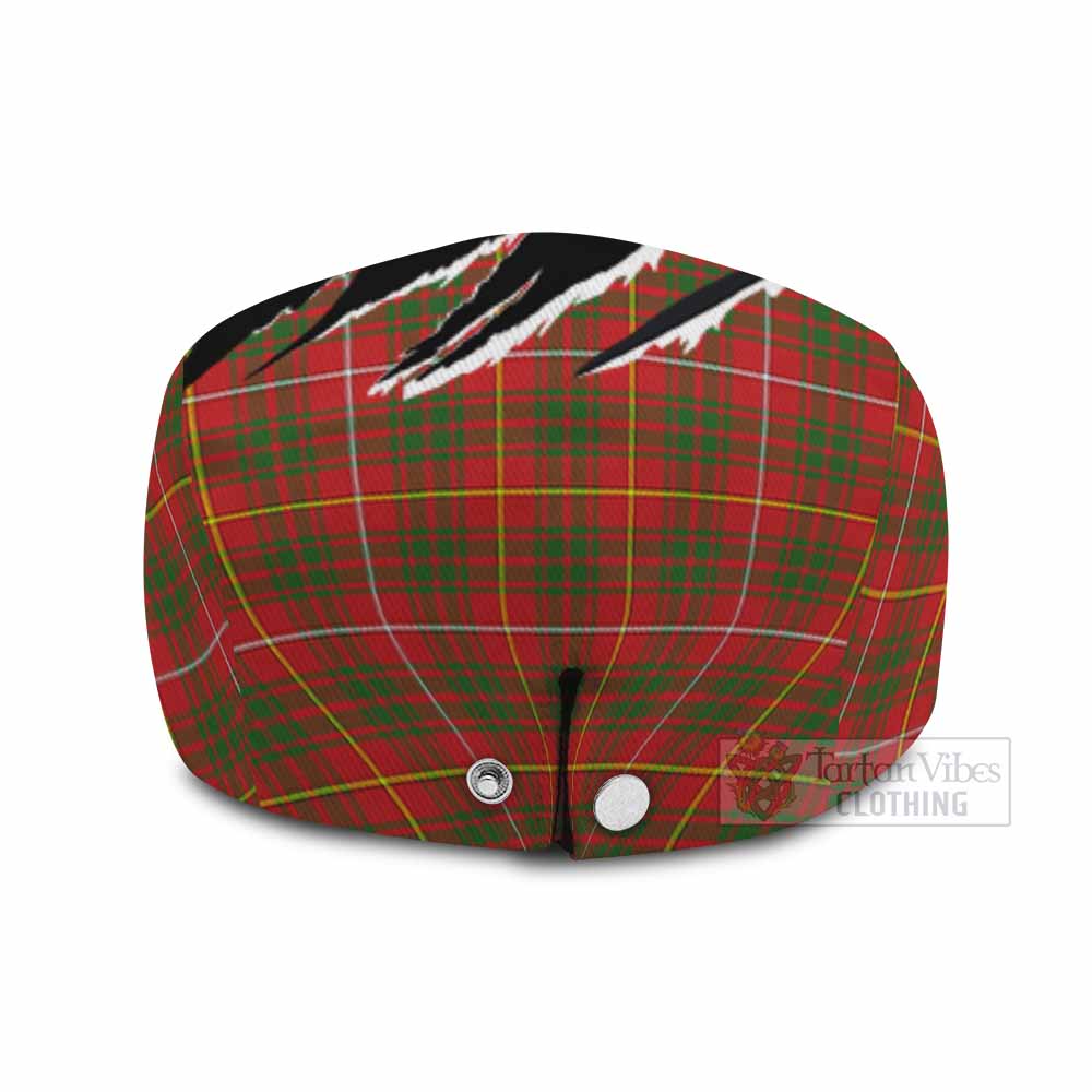 Bruce County Tartan Loch Ness Monster Flat Cap, Jeff Cap Celtic Knot Nessie Art