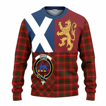 Bruce Crest Tartan Knitted Sweater with Lion Rampant Saltire Style