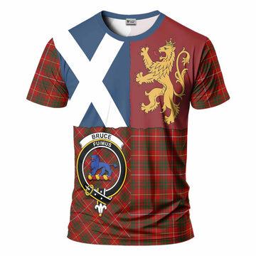 Bruce Crest Tartan T-Shirt with Lion Rampant Saltire Style