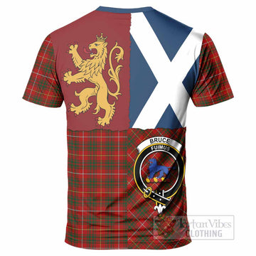 Bruce Crest Tartan T-Shirt with Lion Rampant Saltire Style