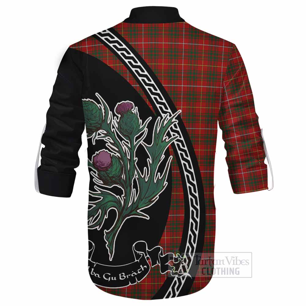 Bruce Family Crest Tartan Ghillie Shirt Alba Thistle Inspired - Tartan Vibes Clothing