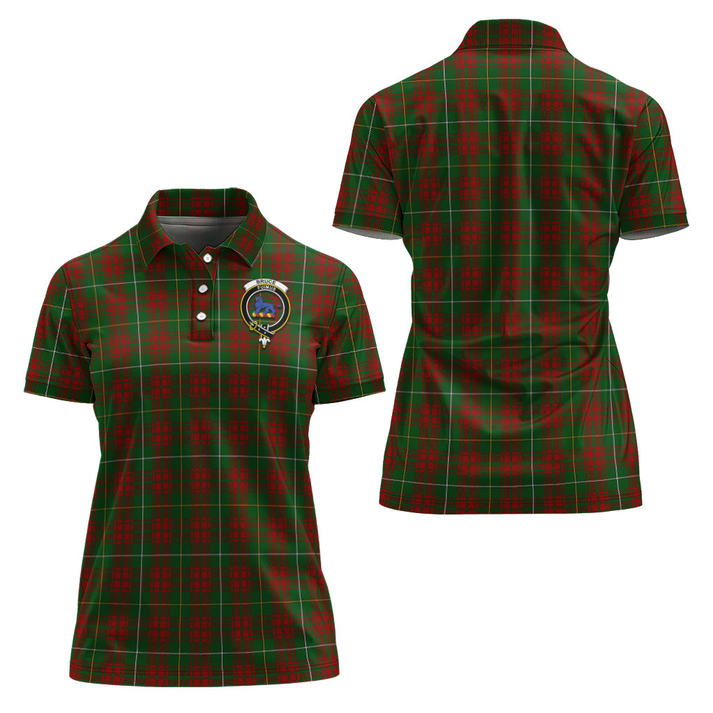 Bruce Hunting Tartan Polo Shirt with Family Crest For Women Women - Tartanvibesclothing