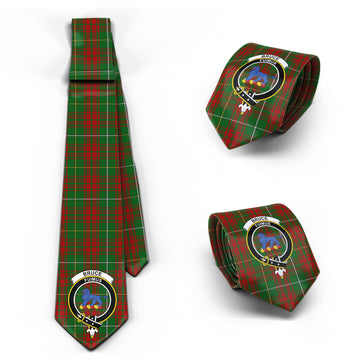 Bruce Hunting Tartan Classic Necktie with Family Crest