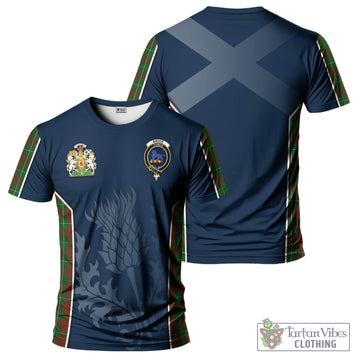 Bruce Hunting Tartan T-Shirt with Family Crest and Scottish Thistle Vibes Sport Style