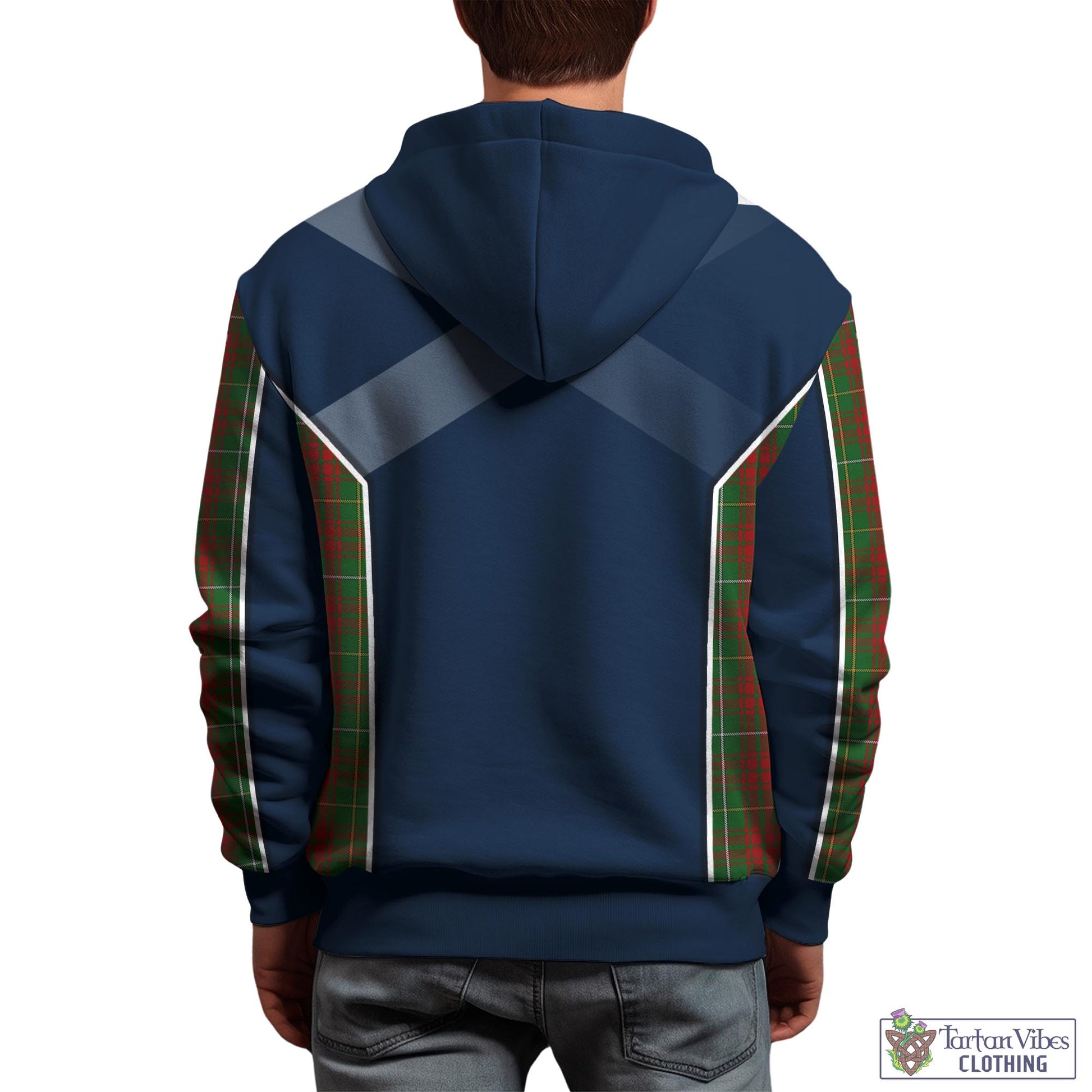 Tartan Vibes Clothing Bruce Hunting Tartan Hoodie with Family Crest and Lion Rampant Vibes Sport Style