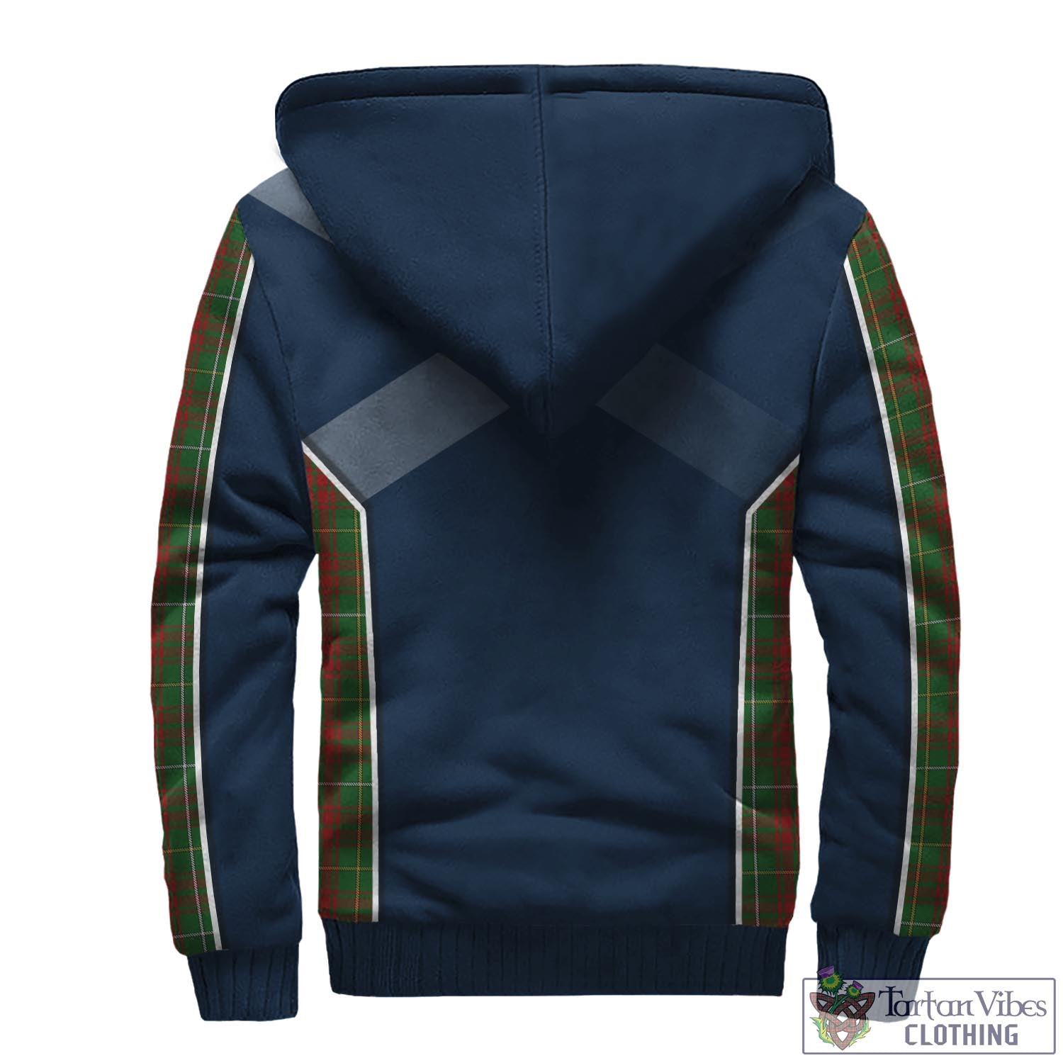 Tartan Vibes Clothing Bruce Hunting Tartan Sherpa Hoodie with Family Crest and Lion Rampant Vibes Sport Style