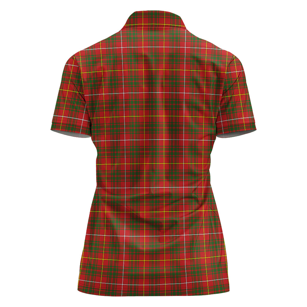 Bruce Modern Tartan Polo Shirt with Family Crest For Women - Tartanvibesclothing