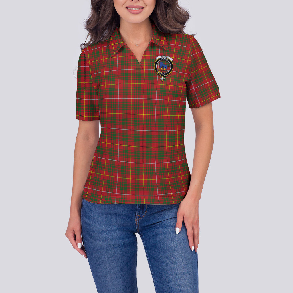 Bruce Modern Tartan Polo Shirt with Family Crest For Women - Tartanvibesclothing