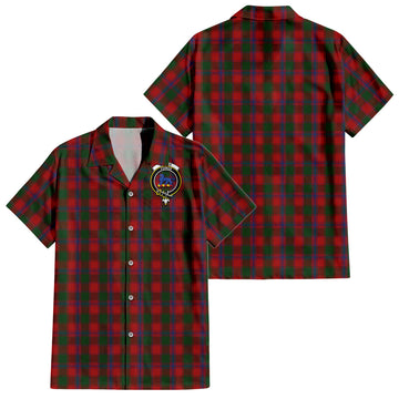 Bruce Old Tartan Short Sleeve Button Down Shirt with Family Crest