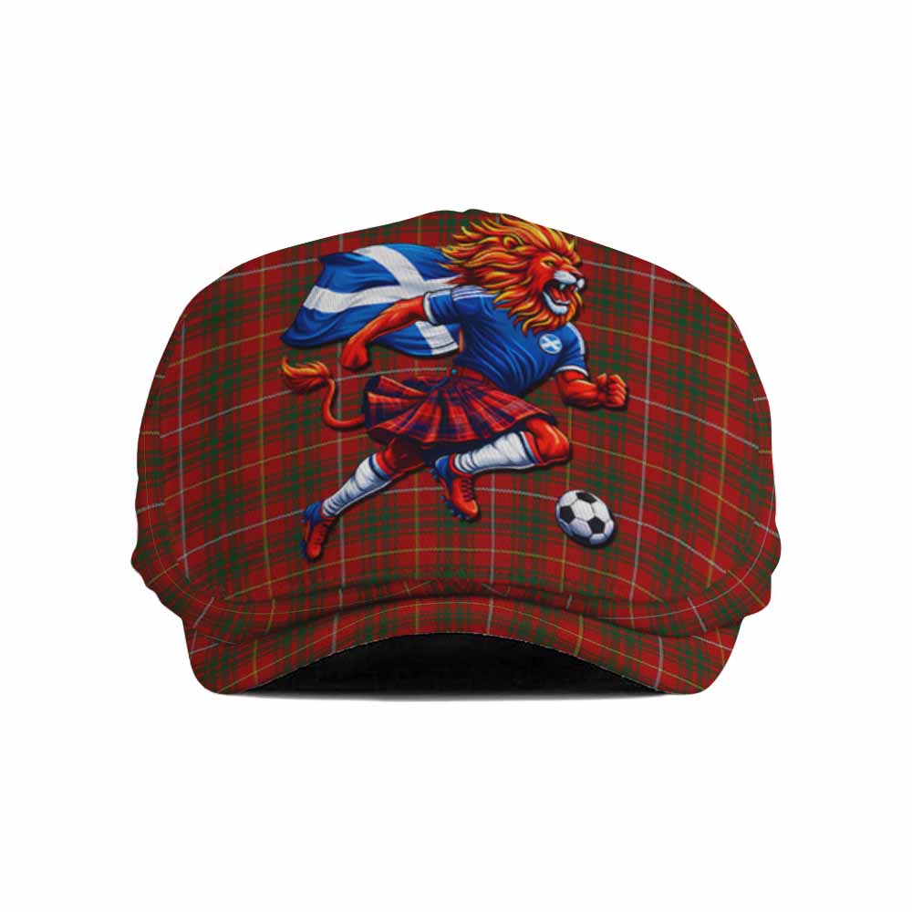 Bruce Scotland Football Tartan Flat Cap, Jeff Cap Lion Mascot Go Scottish