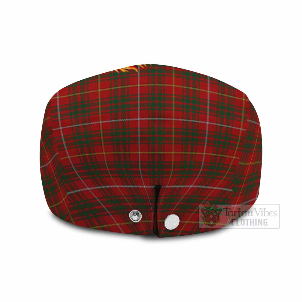 Bruce Scotland Football Tartan Flat Cap, Jeff Cap Lion Mascot Go Scottish
