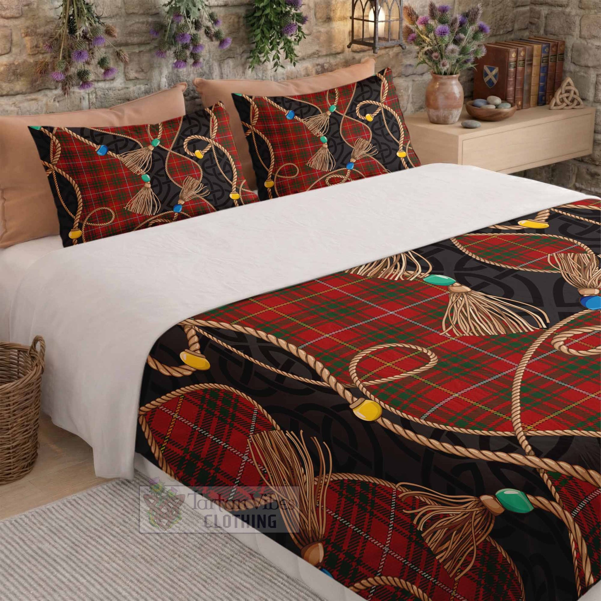 Bruce Scottish Tartan Twisted Ropes Stylized Bedding Set - Tartan Vibes Clothing
