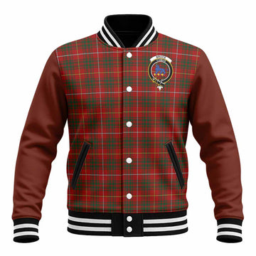 Bruce Tartan Accent Baseball Jacket with Family Crest