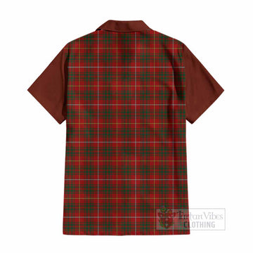 Bruce Tartan Accent Cotton Hawaiian Shirt with Family Crest