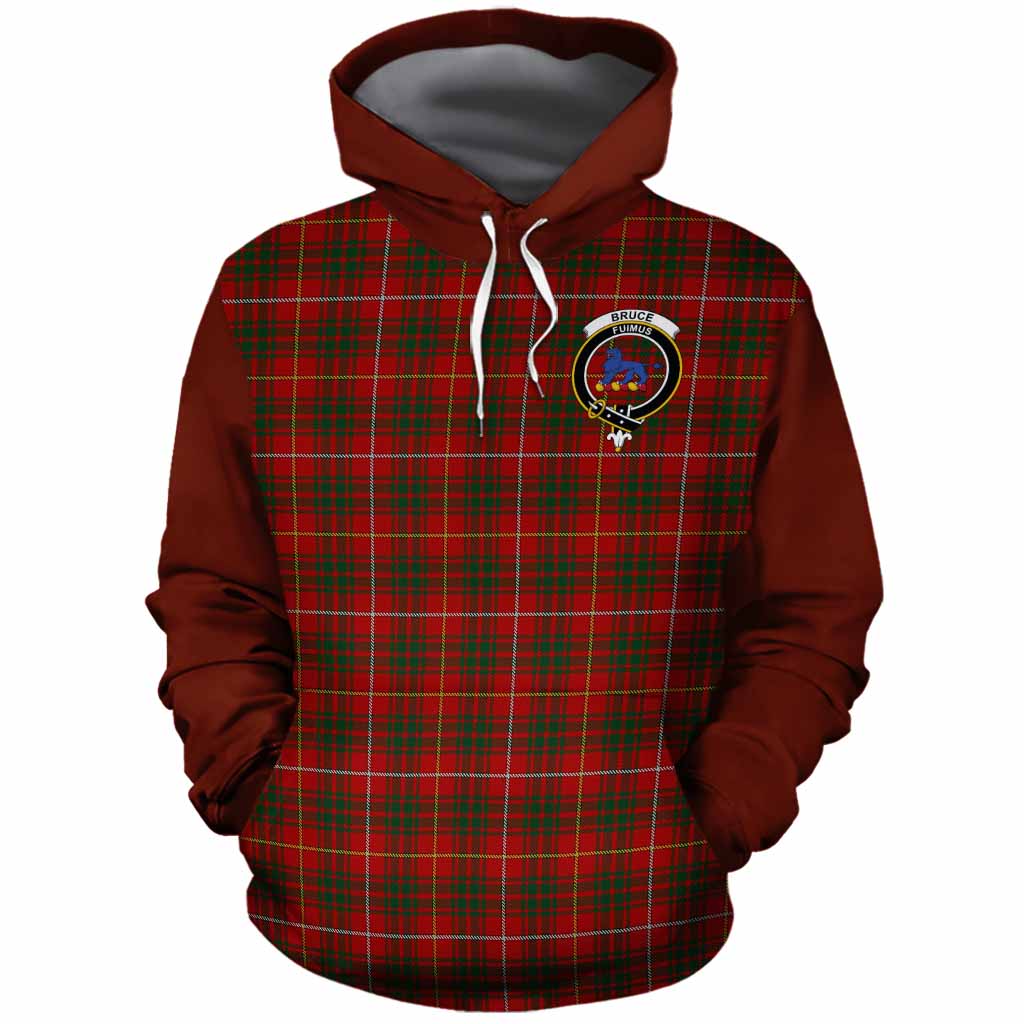 Bruce Tartan Accent Cotton Hoodie with Family Crest