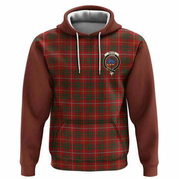 Bruce Tartan Accent Hoodie with Family Crest
